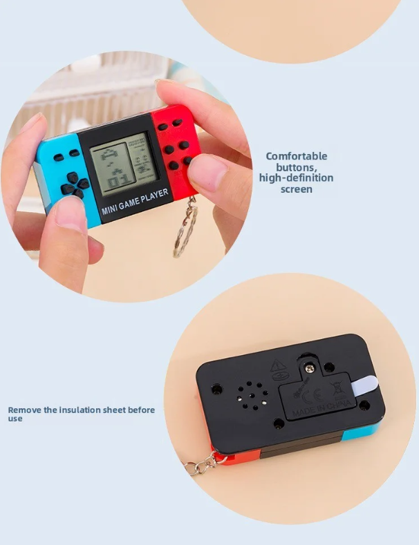 Gaming Console Keychain - Handheld Electronic Game Console Handheld Toy